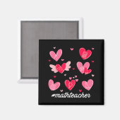 Aimant Math Teacher Heart Valentines Day Mathematics Teac (Recto/Verso)