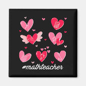 Aimant Math Teacher Heart Valentines Day Mathematics Teac (Devant)