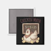 Aimant Mathématiques de poulet Équation drôle de tableau  (Recto/Verso)