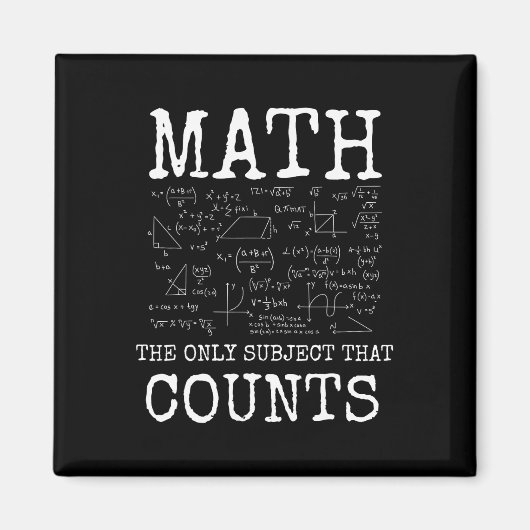 Aimant Mathématiques La Seule Matière Qui Compte Professe (Devant)