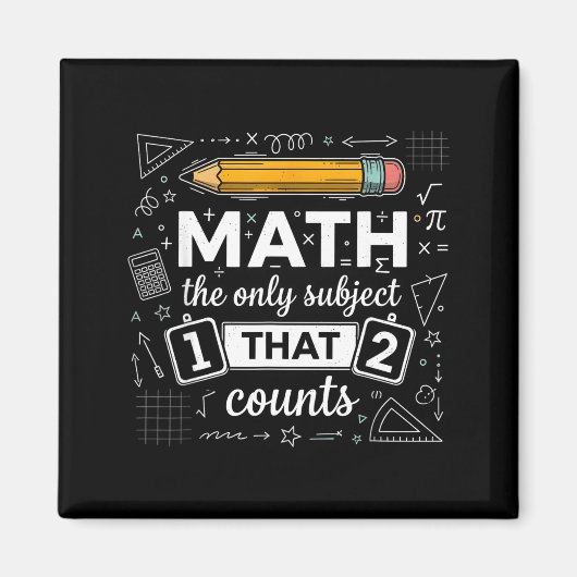 Aimant Mathématiques Le Seul Sujet Qui Compte Drôle Prof (Devant)
