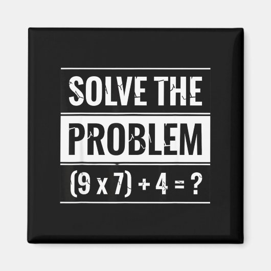 Aimant Mathématiques Résolvez Le Problème (9 X 7) + 4 = _ (Devant)