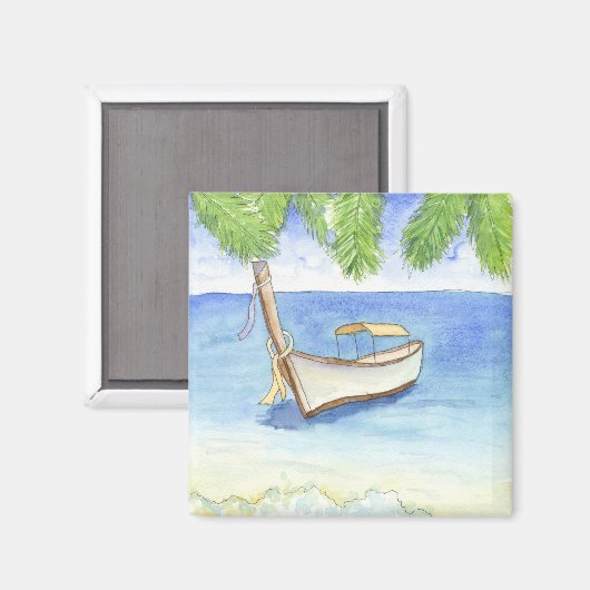 Aimant Matin à Bali Aquarelle (Recto/Verso)