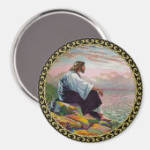 Aimant Matthieu 14:22-23 Jésus prie par Lui-même par la m (Recto/Verso)