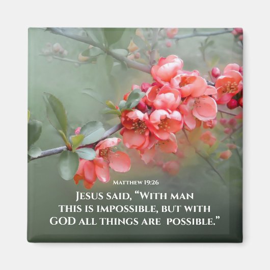 Aimant Matthieu 19:26 Avec DIEU, tout est possible (Devant)