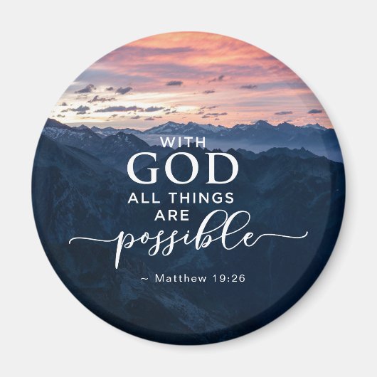 Aimant Matthieu 19:26 Avec Dieu Toutes les choses sont po (Devant)