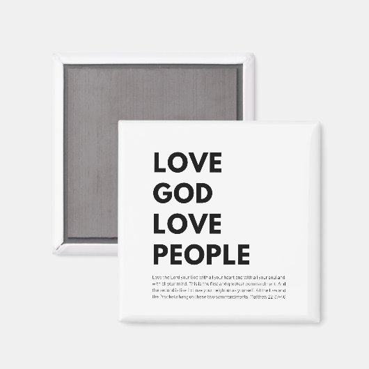 Aimant Matthieu 22:37-40 Aimer Dieu Aimer les gens (Recto/Verso)