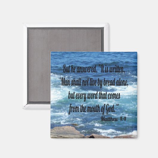 Aimant Matthieu 4:4 (Recto/Verso)