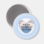 Aimant Matthieu 5:14 Tu es la lumière du Coeur du Monde (Recto/Verso)