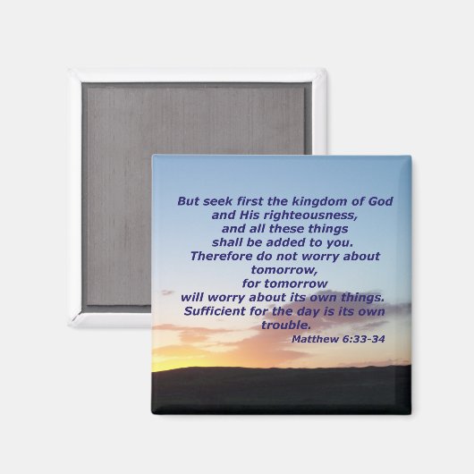 Aimant Matthieu 6:33-34 (Recto/Verso)