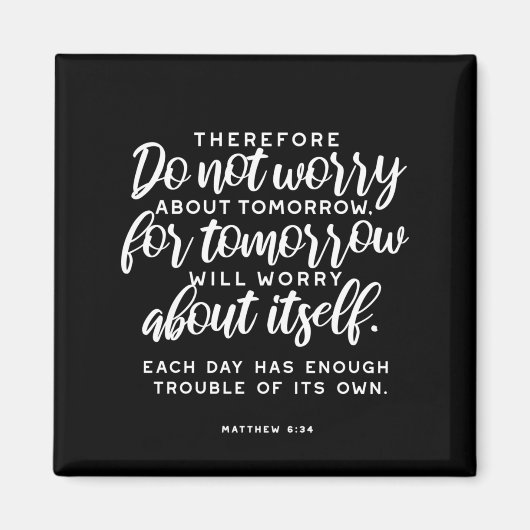 Aimant Matthieu 6:34 Verse de la Bible (Devant)