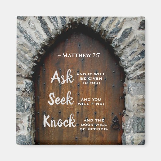Aimant Matthieu 7:7, Demandez et il sera donné (Devant)