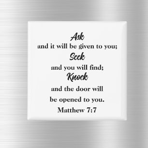 Aimant Matthieu 7:7 Poser Chercher Knock Bible Verse