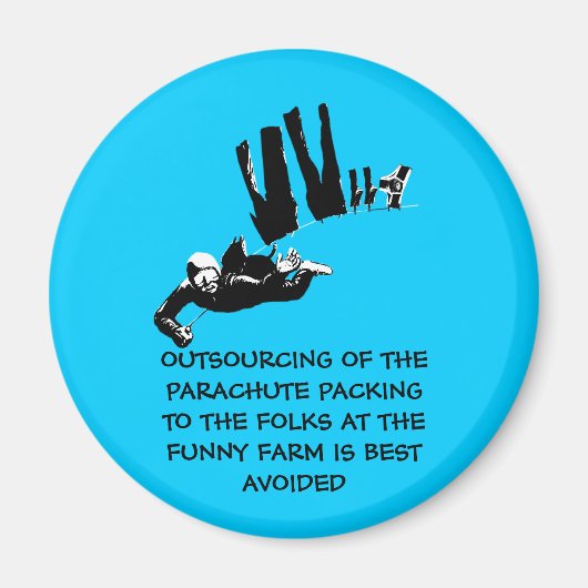 Aimant Mauvais goût mais drôle de parachute (Devant)