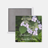 Aimant Mauve Hydrangea Enregistrer la date (Recto/Verso)