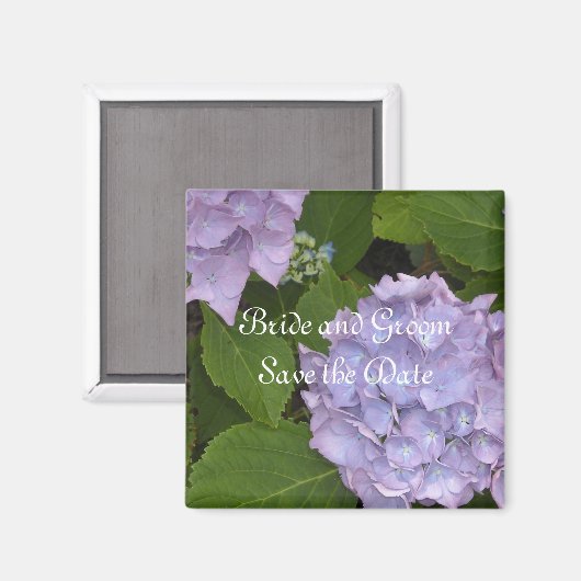 Aimant Mauve Hydrangea Enregistrer la date (Recto/Verso)