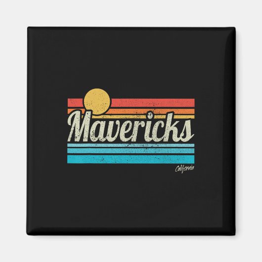 Aimant Mavericks California Retro Sunset Surf Trip I Love (Devant)