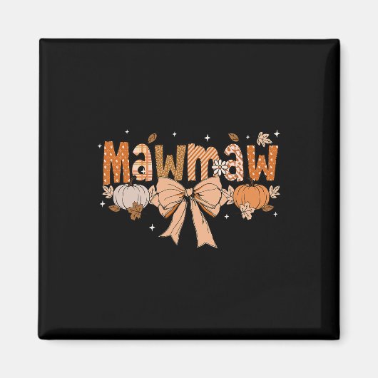 Aimant Mawmaw Citrouille Fall Coquette Bow Thanksgiving M (Devant)