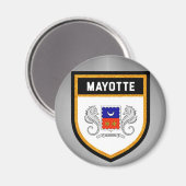 Aimant Mayotte Drapeau unique cool moderne texture col (Recto/Verso)