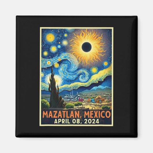 Aimant Mazatlan Mexique Total Solar Eclipse 2024 Starry N (Devant)