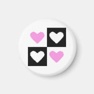 Aimant Mazipoodles Coeurs Résumé Rose