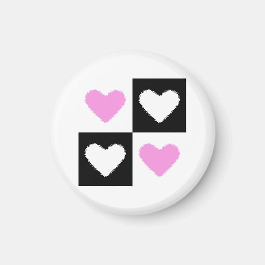 Aimant Mazipoodles Coeurs Résumé Rose (Devant)