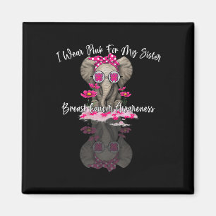 Aimant Mb Je Porte Du Rose Pour Ma Soeur Elephant Cance D