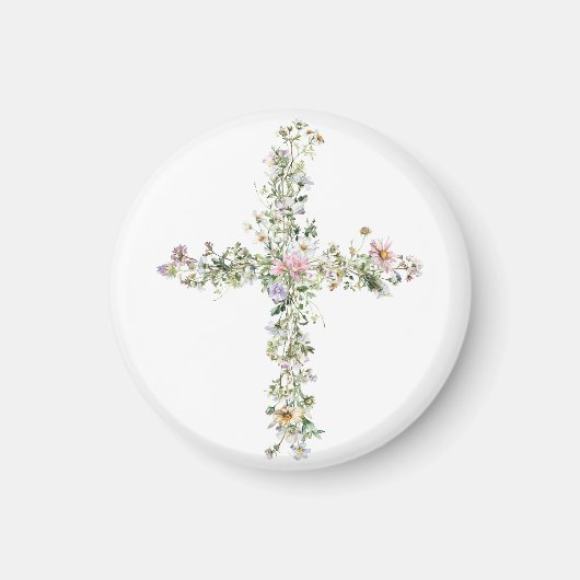 Aimant Meadow fleur sauvage cross Religieux chrétienne (Devant)