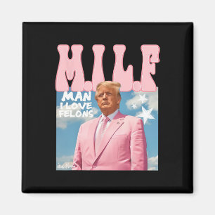 Aimant Mec J'aime les criminels drôle Trump rose 2024 Pou