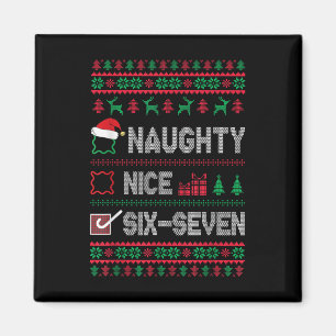 Aimant Méchant Gentil 6 7 Drôle Brainrot Meme Noël laid S
