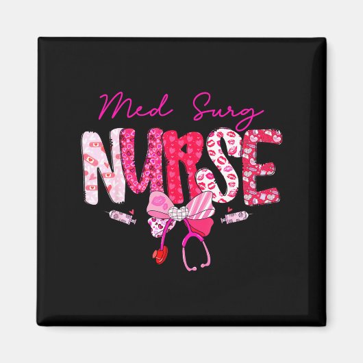 Aimant Med Surg Nurse Valentine's Day Stethoscope Coquett (Devant)