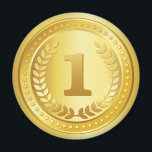 Aimant Médaille d'or 1ère place bouton gagnant<br><div class="desc">Elégant champion 1 e place médaille d'or design / 1er Place design qui rend un prix incroyable pour l'excellence ou la réussite.</div>