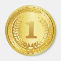 Médaille d'or 1ère place bouton gagnant