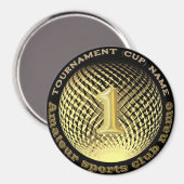 Aimant Médaille d'or, 1ère place champion Sticker (Recto/Verso)