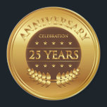 Aimant Médaille d'or du 25e anniversaire<br><div class="desc">Vingt-cinq ans de célébration de l'or prix avec une couronne de laurier.</div>