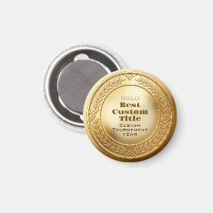 Aimant Médaille personnalisée 3D réaliste en feuille d'or
