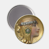Aimant Médaillon Art Nouveau (Recto/Verso)