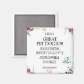 Aimant Médecin animal vétérinaire Merci Appréciation (Recto/Verso)