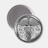 Aimant Médecin argenté (Recto/Verso)