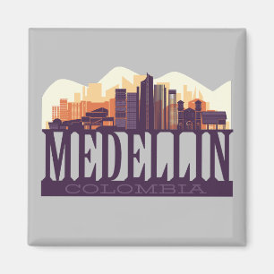 Aimant Medellin Colombia Skyline City Travel Souvenir