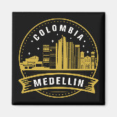 Aimant Medellin Colombie Cityscape Gold (Devant)