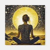 Aimant Méditation féminine sous la lune céleste (Devant)