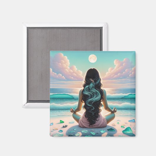 Aimant Méditation Harmonie sur la plage (Recto/Verso)