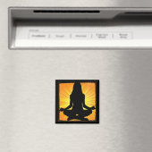 Aimant Méditation orange Yoga femmes méditant l'aimant (In Situ (Lave-vaisselle))