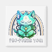 Aimant Méditation Yoga Amoureux des chats pro-purr Rainbo (Devant)