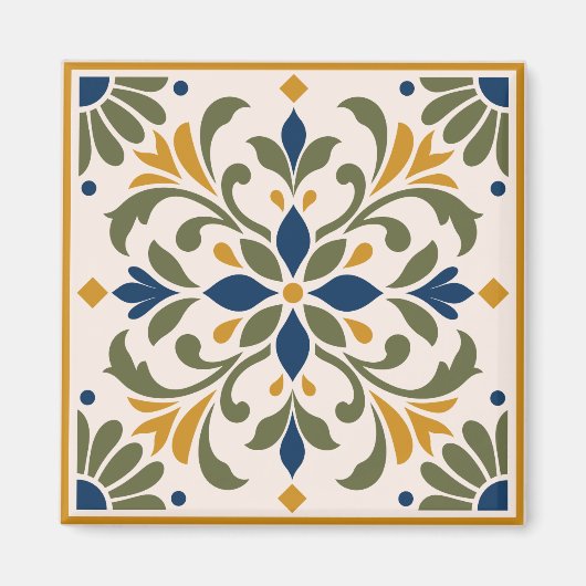 Aimant Mediterranean Botanical Tile (Devant)