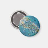 Aimant méduse sur bleu (Recto/Verso)