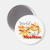 Aimant Meemaw la plus froide du monde floral (Recto/Verso)