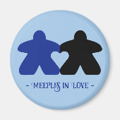 Aimant Meepes en amour, bleu et noir (Devant)