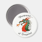 Aimant Méfiez-vous des dragons (Recto/Verso)